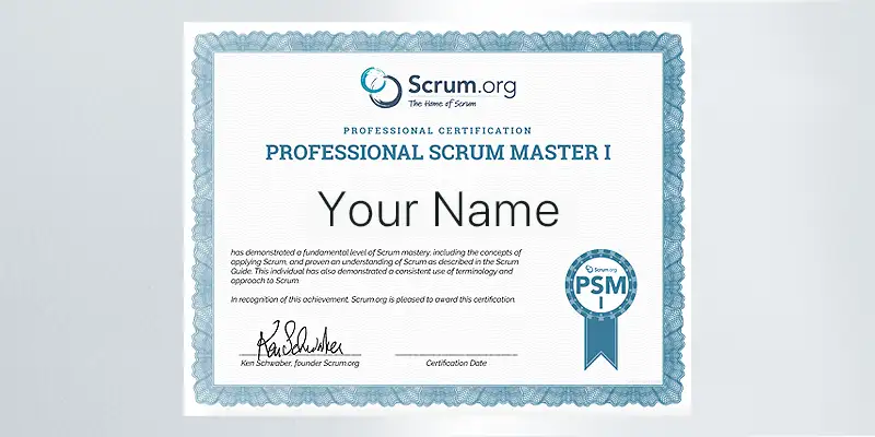 Professional Scrum Master I Certificate